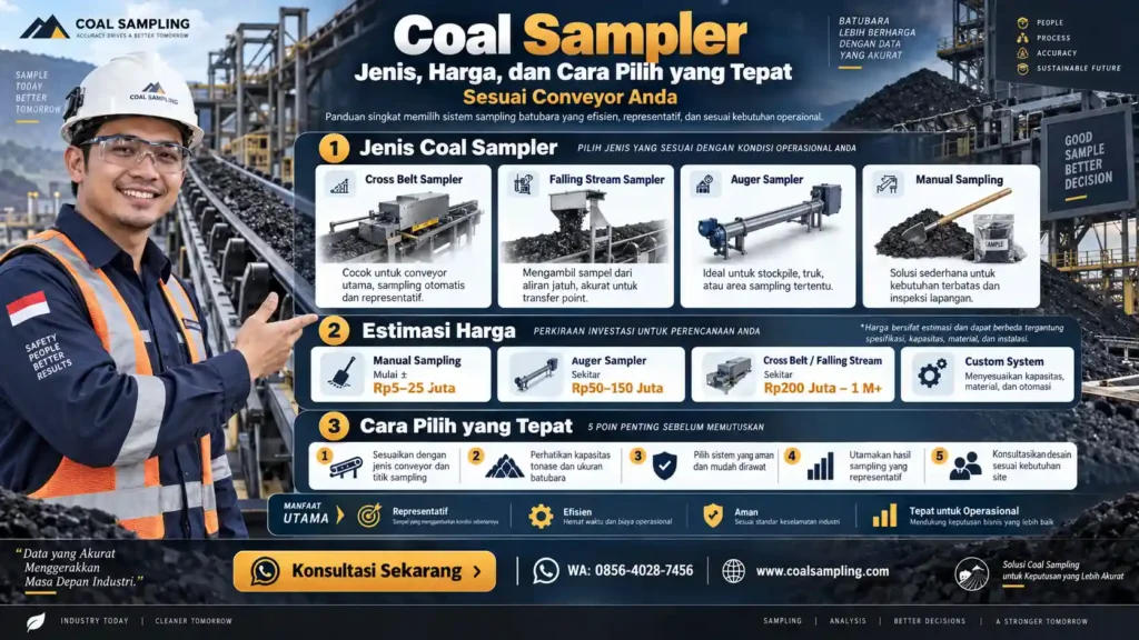 Coal Sampler Jenis, Harga, dan Cara Pilih yang Tepat Sesuai Conveyor Anda