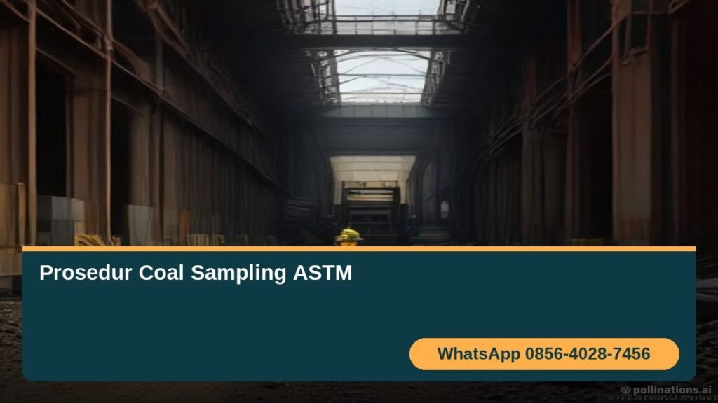 Prosedur coal sampling bertahap di conveyor dan stockpile, teknisi sedang mengambil sampel batubara dengan alat mekanik