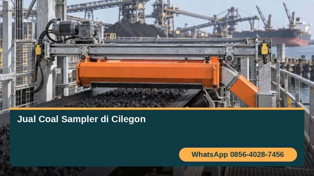 Coal sampler mekanis pada conveyor batubara di fasilitas industri Cilegon